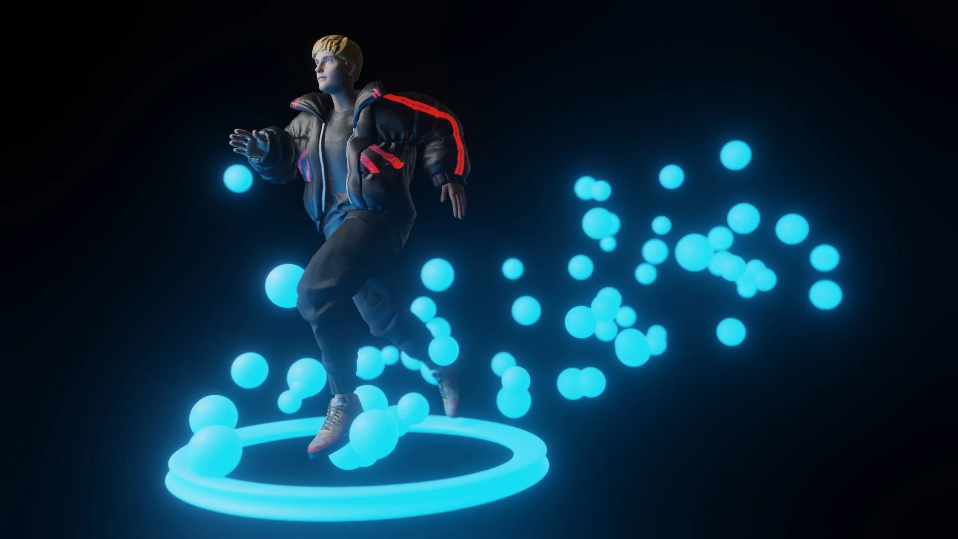 NXT LVL avatar surrounded by glowing progress orbs