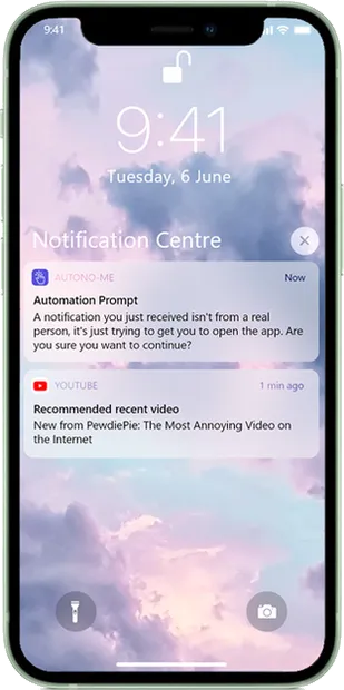 Automation Prompts: a label on an automated notification