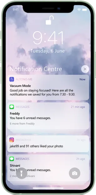 Vacuum Mode: notifications delivered in a batch